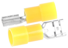 Konektor płaski Żeński 6.35 x 0.8mm 4 → 6 mm², 12 → 10 AWG długość 23.5mm Izolacja: Izolowane Cyna