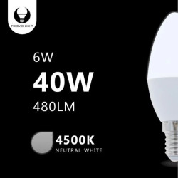 Żarówka LED E14 C37 6W 230V 4500K 480lm Forever Light RTV003448