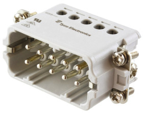 Wkładka złącza dużej mocy 10-pinowe TE Connectivity 16A 11P Męski Wkręcane Montaż na panelu Proste