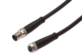 Kabel konfekcjonowany obustronny złącze M8 żeńskie 3-pinowe proste M8 męskie 3-pinowe proste 3x0,34mm² 1,5m PUR IP67 60V VK200F7