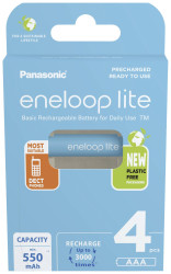 Akumulator AAA/R03 eneloop eneloop lite HR03, NiMH, 550 mAh, 1.2 V, 4 szt.