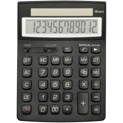 Maul 7268990 Eco Desk Calculator 12 Digit Black Solar Powered 155X210X33mm