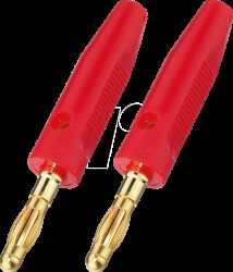 BP-30G/RT LS banana plug pair, 4 mm, red