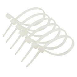 Opaska kablowa z pierścieniem montażowym 4,2 x 220 mm, biały 100 szt. (37-117)