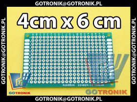 Uniwersalna płytka drukowana PCB 4x6cm - 280 otworów pól kontaktowych