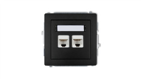 Deco Gniazda Komputerowe Podwójne 2Xrj45, Kat. 6, 8-Stykowy Czarny Mat 12Dgk-4