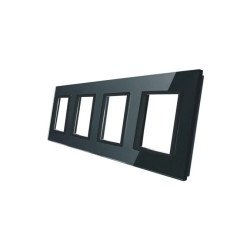 Livolo POCZWÓRNA CZARNA RAMKA SZKLANA 293 x 80mm GPF-4-62