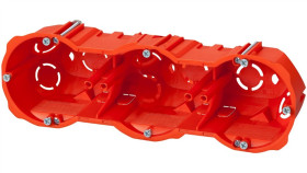 Puszka P/T Regips 3X60mm Głęboka Z Wkrętami Czerwona Pk-3X60 0287-00
