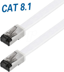 TI 56-5 Patch cable, Cat.8.1, U/FTP, flat, 5 m, white
