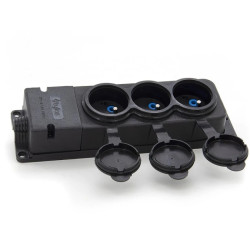 Listwa, gniazdo gumowe (TPE) potrójne IP44 3x16A 2P+Z, kolor czarny, TRG-3