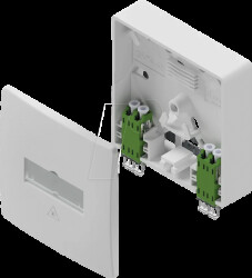 GFTA422K FTTH junction box, 2x LC duplex, partially equipped