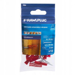 Kołek uniwersalny UNO 6x28mm z wkrętem / 10szt