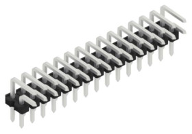 Pin header, 30 pole, pitch 2.54 mm, angled, black, SLLP404130Z