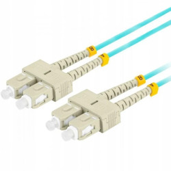 Patchcord światłowodowy MM SC/UPC-SC/UPC duplex 3mm OM3 aqua 3m LANBERG