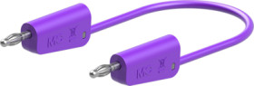 Measuring lead with (4 mm lamella plug, straight) to (4 mm lamella plug, straight), 750 mm, purple, PVC, 1.0 mm², 64.1030-07526