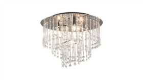 Lampa Sufitowa Plafon Kryształowy Terre Kolor Chrom Metal/Szkło, Kryształ,...