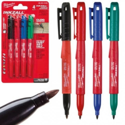 Marker budowlany 4 szt kolorowe 1mm INKZALL MILWAUKEE 48-22-3106