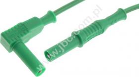 2352-IEC-100-GN Przewód PVC 1,0mm2, 1,0m, wt.pr+wt.kąt 4mm, zielony, ELECTRO-PJP, 2352IEC100GN