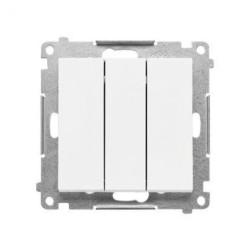 Simon 55 Łącznik potrójny z podświetleniem LED (moduł) 10 AX, 250 V~, szybkozłącza Biały mat TW31L.01/111