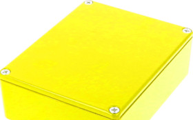Aluminum die cast enclosure, (L x W x H) 119 x 94 x 38 mm, yellow, IP54, 1590BB2YL