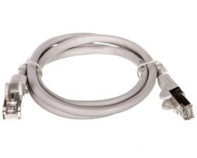 Kabel krosowy patchcord SF/UTP kat.5e CCA szary 1m 50144