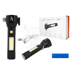 Latarka ładowalna LED 5W COB ZOOM 300lm ewakuacja