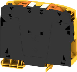 Through terminal block, push-in connection, 95 mm², 232 A, 8 kV, black/yellow, 2742130000