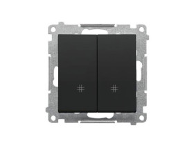 SIMON 55 Wyłącznik krzyżowy podwójny szybkozłącza czarny mat TW7/2.01/149 KONTAKT SIMON