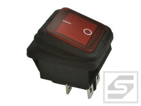 Przełącznik hermetyczny KCD2R-12VDC 20A;podśw.czerwony;6.3mm;ON-OFF;