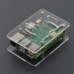 Obudowa do Rock Pi 4 Model A/B - otwarta - przezroczysta + radiator