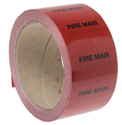 Taśma do oznaczania rur Czerwony PP, winyl, text Fire Main, Dim. W 50mm x L 33m RS PRO
