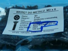 MS5 M3x08 PH-BO WKRĘT DO MET.STOŻ/SOCZE
