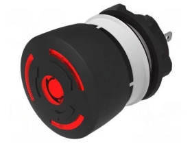 Przełącznik bezpieczeństwa 22mm Poz.stab 2 NC x2 czarny LED 84-6341.2B20
