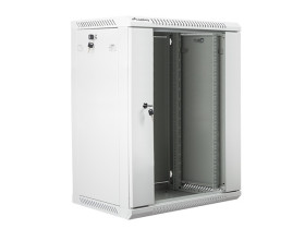 Szafa wisząca 19" 15U Lanberg, 450mm, drzwi szklane, szara