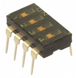 Przełącznik DIP 4-pozycyjny 4PST THT 25 mA przy 24 V DC -20 → +70°C