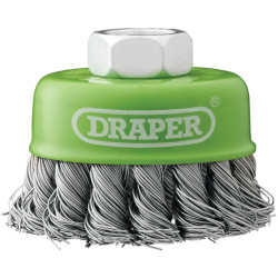 Draper 08053 Stainless-Steel Twist-Knot Wire Cup Brush 65mm M14 - 08053