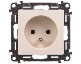 VALENA LIFE Gniazdo pojedyncze z/u 2P+Z kremowy 753281