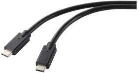 Renkforce Kabel do ładowania USB USB 2.0 Złącze męskie USB-C®, Złącze męskie USB-C® 1.00 m czarny płaszcz TPE RF-5251918