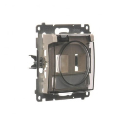 Simon 54 Pokrywa gniazd teleinformatycznych IP44 na Keystone podwójna z polem opisowym, klapka transparentna krem DKP2B.01/41A