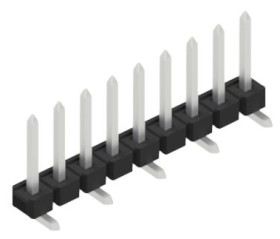 Pin header, 9 pole, pitch 2.54 mm, angled, black, SLLP5SMD0669Z