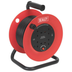 Sealey CR25/1.5 Cable Reel 25mtr 3 x 230V Heavy-duty Thermal Trip