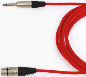 Kabel XLR 5m złącze A: 3-stykowe XLR złącze B: Jack mono 6,35 mm Czerwony Van Damme