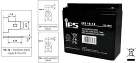 Akumulator VRLA AGM 12V 18Ah (żywotność 6-9lat) IPS 18-12