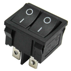 Przełącznik kołysk.mały podwójny 4pin/2poz 4A czarny