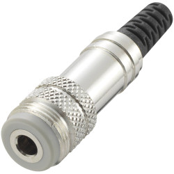 TruComponents 202607 3.5 mm audio jack Socket, straight,Pins:4 Stereo Silver