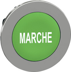 Schneider Electric ZB4FA342 ZB4FA342 Element czołowy dla przycisku płaski, resetowalny (Ø) 30.5 mm Marche chrom, zielony