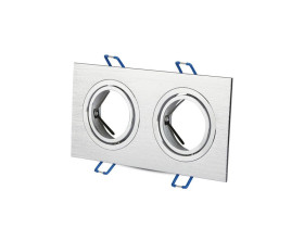 VT-783 Oczko halogenowe Spot trzonek: 2xGU10 kwadratowa polerowane aluminium 3608 V-TAC
