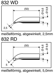 Grot lutowniczy ołówkowy Ersa do Elektronarzędzia Dłuto 1,4 x 5 mm Serie 832