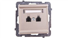 Sonata Gniazdo Telefoniczne Podwójne Rj11 Równoległe Szampański Złoty...