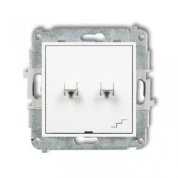 MINI Mechanizm łącznika jednobiegunowego ze schodowym (wspólne zasilanie) w stylu amerykańskim biały mat 25MWPUS-10.1